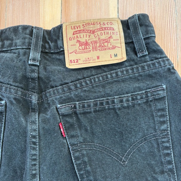 Vintage Levi’s 512 Black Denim Straight Leg Jeans - Picture 5 of 11